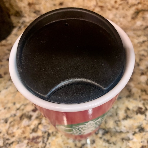 Starbucks Coffee Travel Mug Red 2016 Ceramic Tumbler 12 FL Oz-never used - Picture 2 of 4